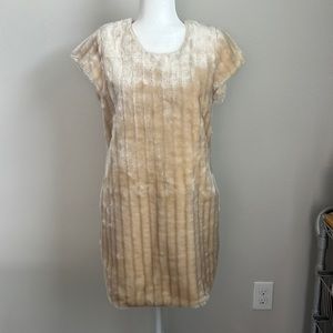 EUC Beige Fur Mini Dress - Size Medium